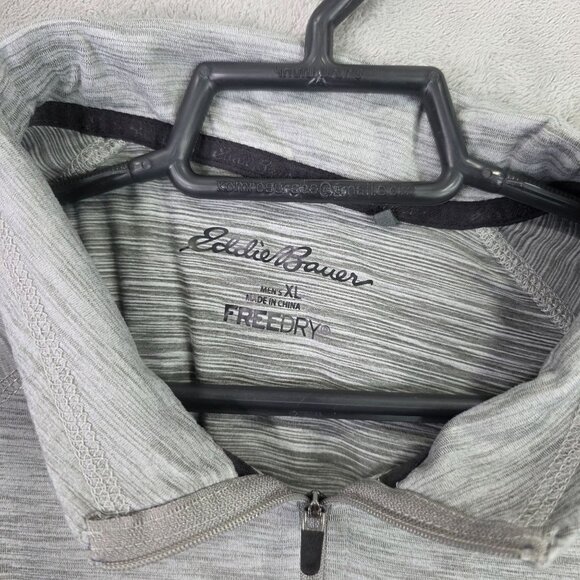 Mens Eddie Bauer Free Dry Gray 1/4 Zip Pullover Shirt Long Sleeve Polyester XL - Picture 2 of 7